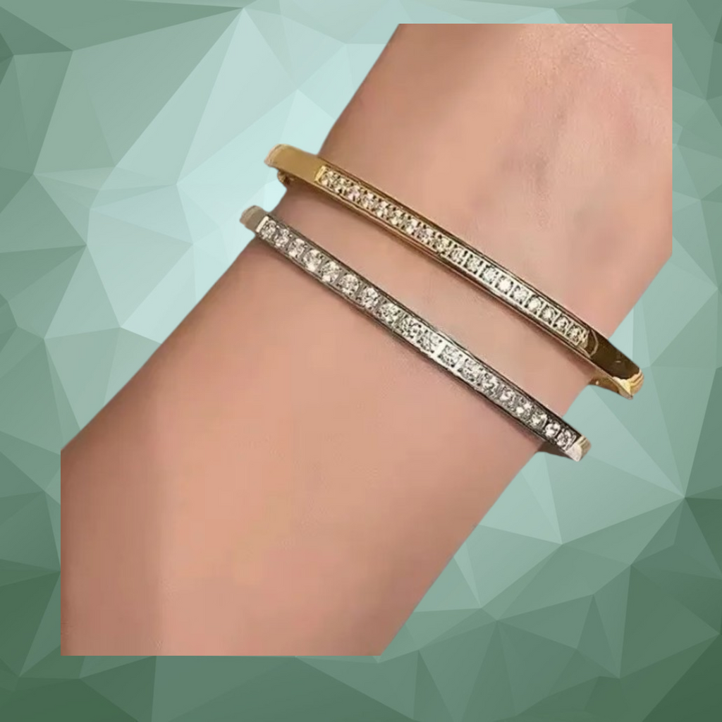 Silver Diamond Bangle