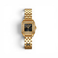 Link Yellow gold watch w/ black face